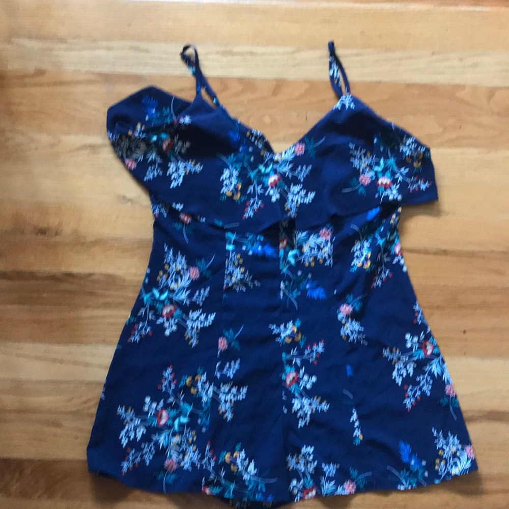 Forever 21 Flowery Romper spaghetti Straps